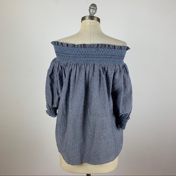 LOFT Off Shoulder Chambray Top - Picture 5 of 7